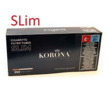 Гильзы KORONA SLIM 250 шт для набивки сигарет 