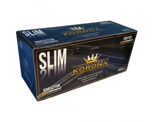 Гильзы KORONA SLIM 500 шт для набивки сигарет 